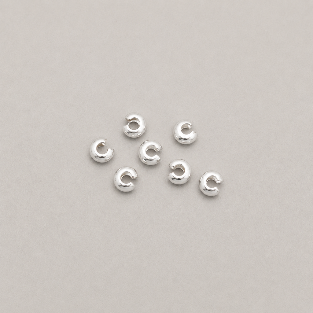 4mm Sterling Silver Crimp Covers (6pcs)