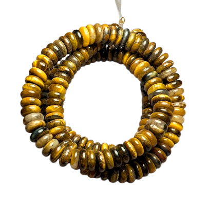 Natural Tiger's Eye Disc Beads  – 6 x 2.5mm