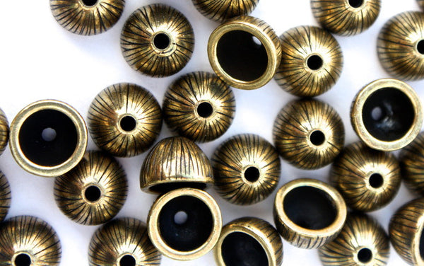 Dome Shaped Brass 'Acorn' Bead Cap - 8mm