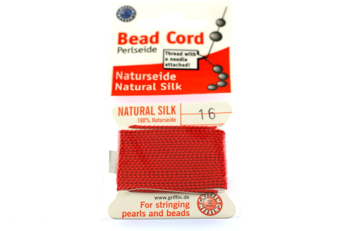 Red Natural Silk Thread - Size 16