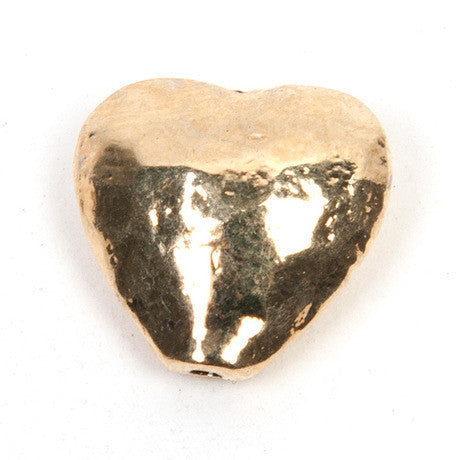 10 x Gold Hammered Heart