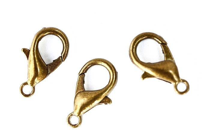 15mm Brass Lobster Clasps (20pcs)