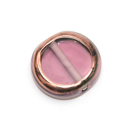 Purple and Bronze Rim Glass Bead