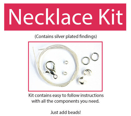 Make your own beaded necklace kit (silver plated) contains all components instructions