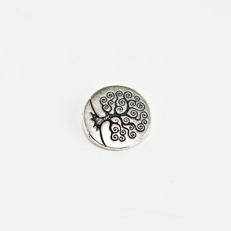 Silver Tree of Life Button