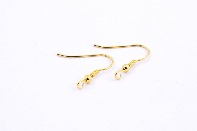Gold Plated Fish Hook Ear Wires - 5 pairs