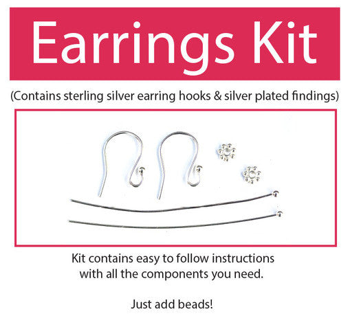 Make Your Own Beaded Earring Kit (Sterling Silver) contains all components and instructions.