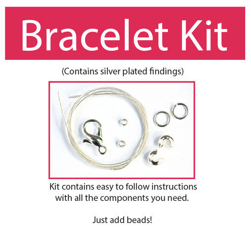 Make your own beaded bracelet kit (silver plated) contains all components & instructions