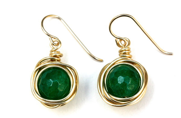 Green Quartz Nest Earrings