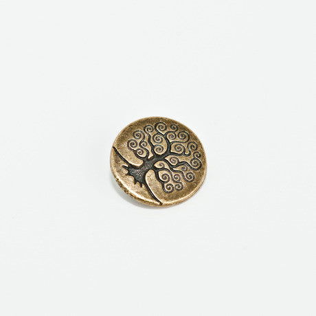 Brass Tree of Life Button