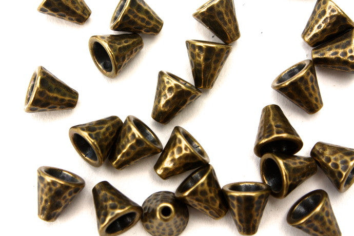 Small Hammered Brass Cone - 8mm
