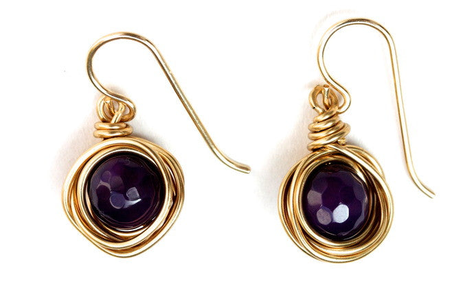 Purple Agate Nest Earrings