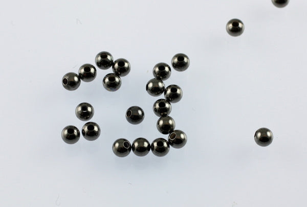 100 x Black 3mm Round Metal Balls