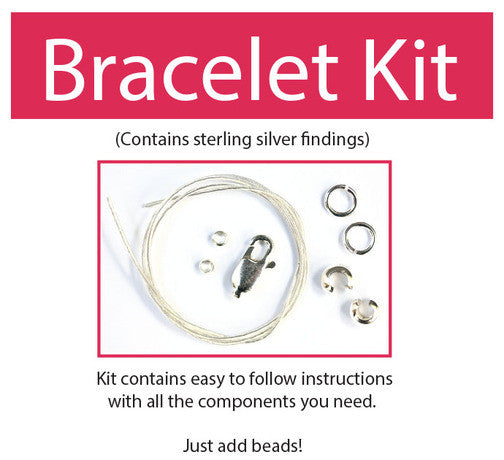 Make your own beaded bracelet kit (sterling silver) contains all components instructions