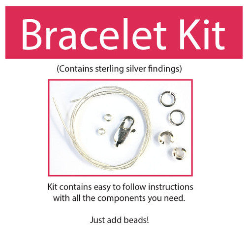 Make your own beaded bracelet kit (sterling silver) contains all components & instructions