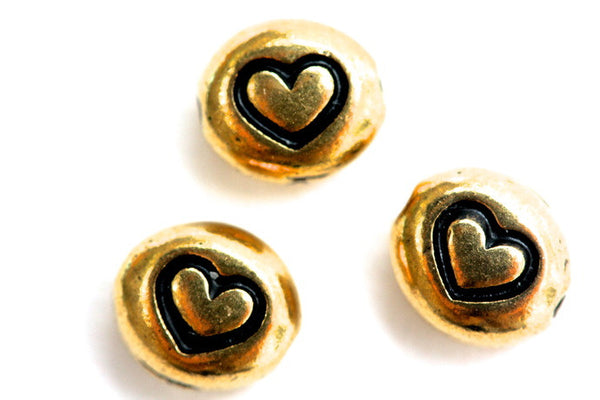 Real Gold Plated Heart Bead