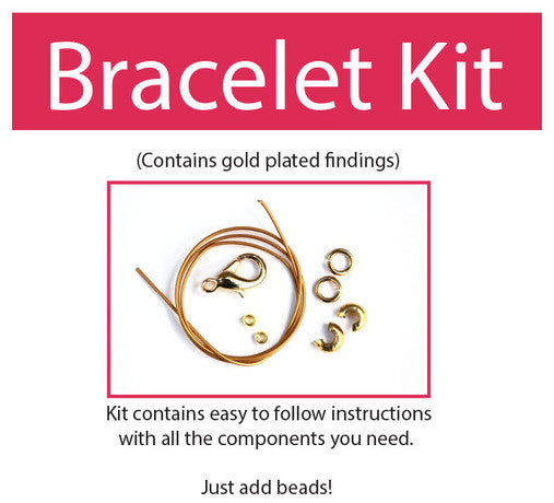 Make your own beaded bracelet kit (gold plated) contains all components & instructions