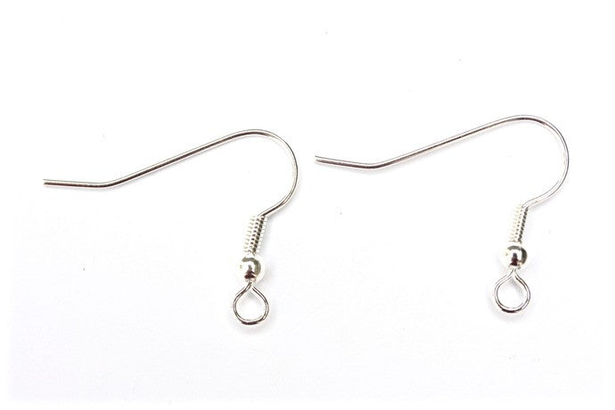 Silver Plated Fish Hook Earwires - 5 pairs