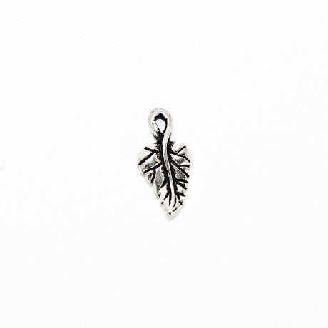 Tierracast Small Fine Silver Leaf Charm