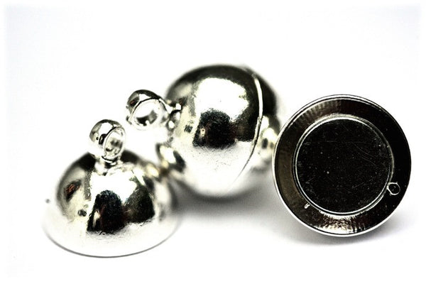 Silver Magnetic Ball Clasps (5pcs)