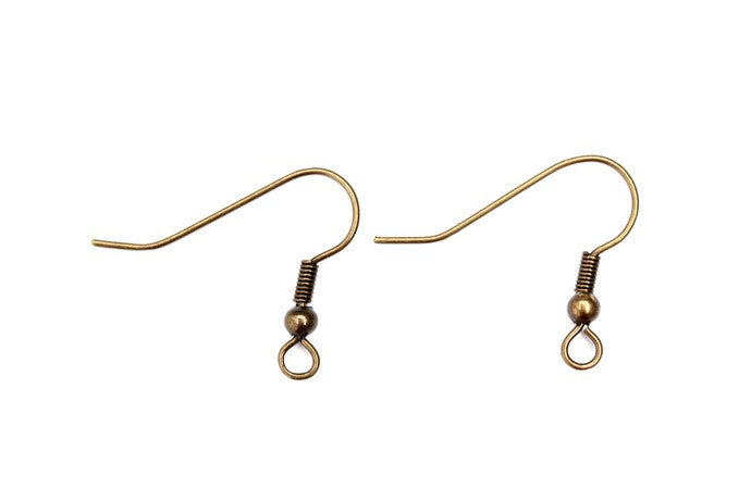 Brass Fish Hook Earwires - 5 pairs