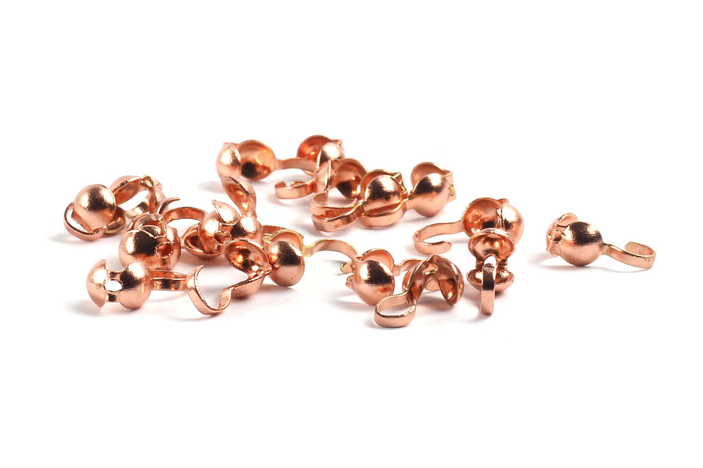 Kerrie Berrie Rose Gold Clam Shell Cord Endings for Jewellery Making