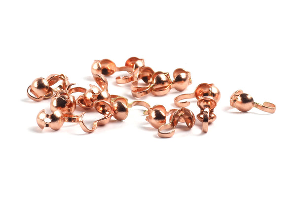 Kerrie Berrie Rose Gold Clam Shell Cord Endings for Jewellery Making