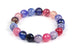 Kerrie Berrie Colourful Elasticated Genuine Real Agate Bracelet in Multi Colour Purple and Pink
