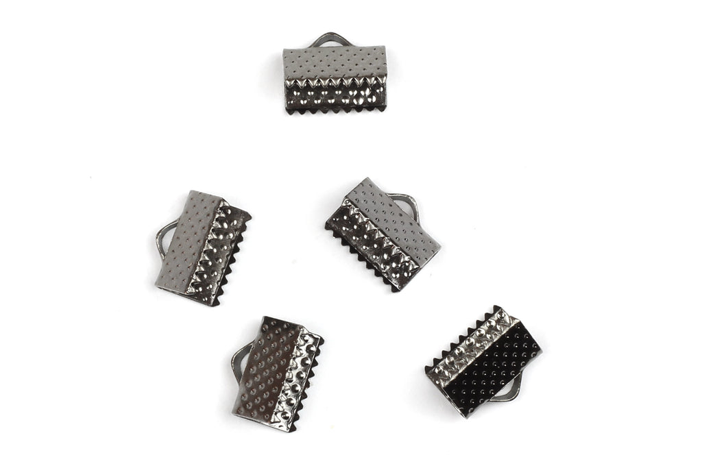 Kerrie Berrie Jewellery Making Ribbon Ends in Metallic Black