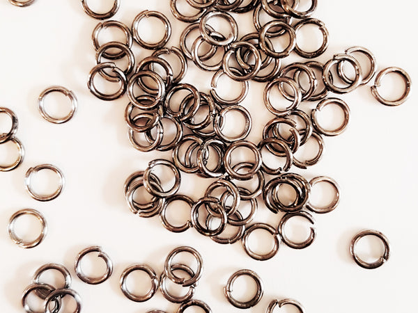 4mm Jump Rings  - 50pcs - Black Plated