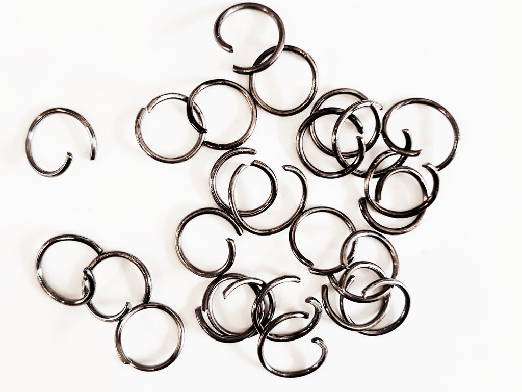 10mm Jump Rings  - 50pcs - Black Plated