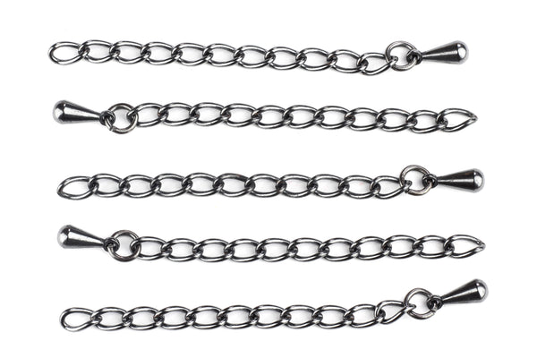 Kerrie Berrie Black Gunmetal Necklace 2 inch Extension Chains