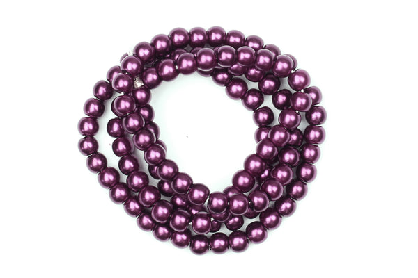 Kerrie Berrie Jewellery Making Supplies UK Glass Faux Pearls for Jewellery Making in Purple Grape