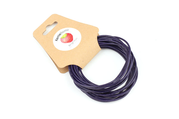 Leather Cord in Dark Purple / Indigo – 1.5mm (3m)