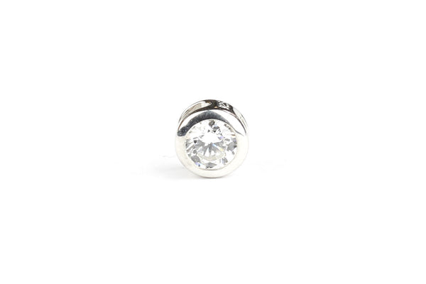Sterling Silver Cubic Zirconia Pendant Bead – 4mm x 5mm