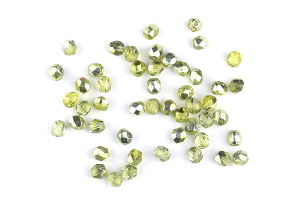 Kerrie Berrie Loose Czech Glass Round Faceted 6mm Beads For Jewellery Making Projects 