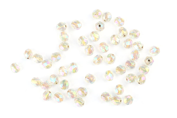 Kerrie Berrie Loose Czech Glass Round Faceted 6mm Beads For Jewellery Making Projects 