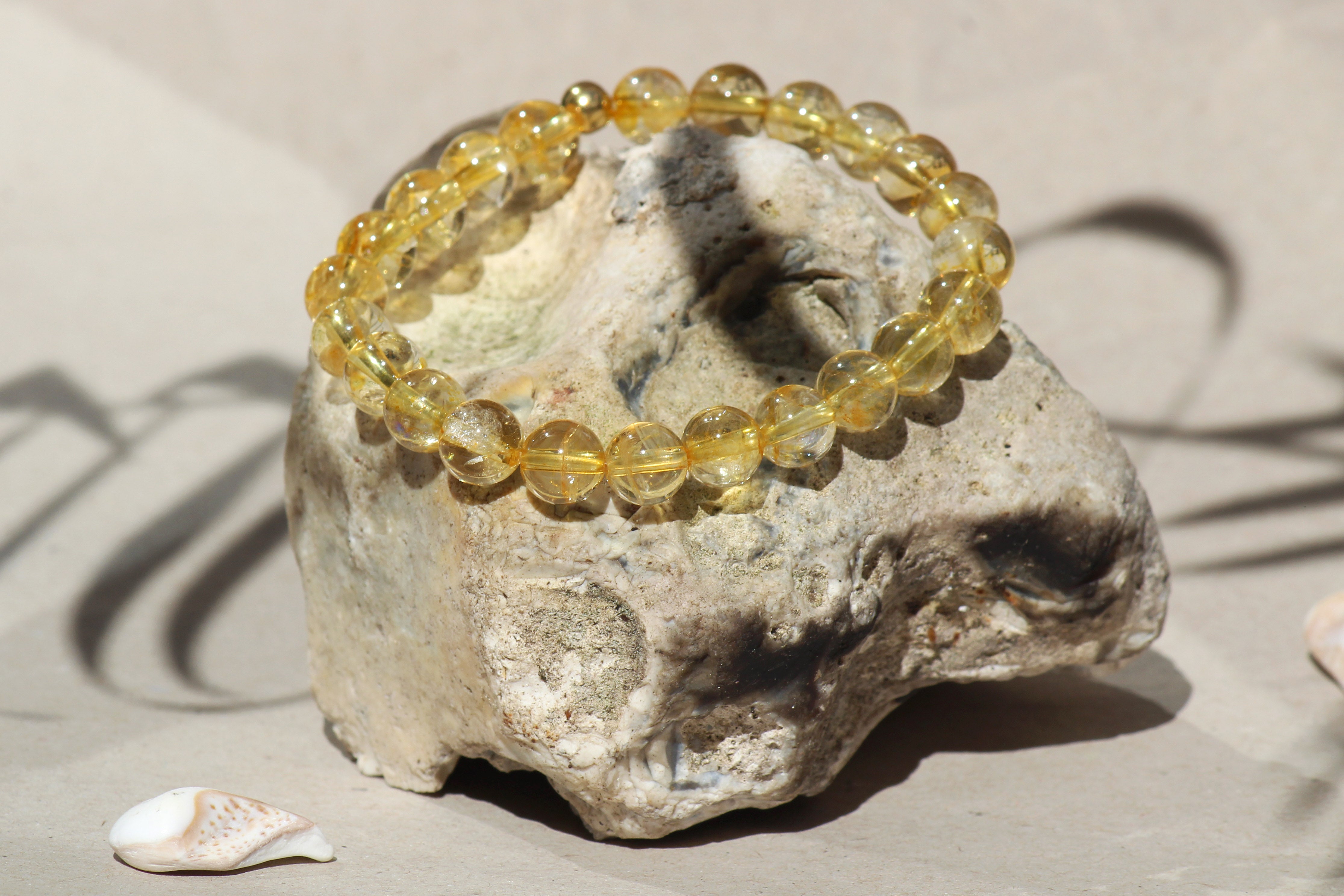 Citrine Semi-Precious Bracelet (7mm beads) – KerrieBerrie Beads