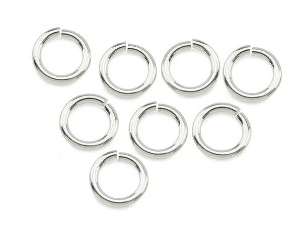 8mm Sterling Silver Jump Rings (6 pieces)