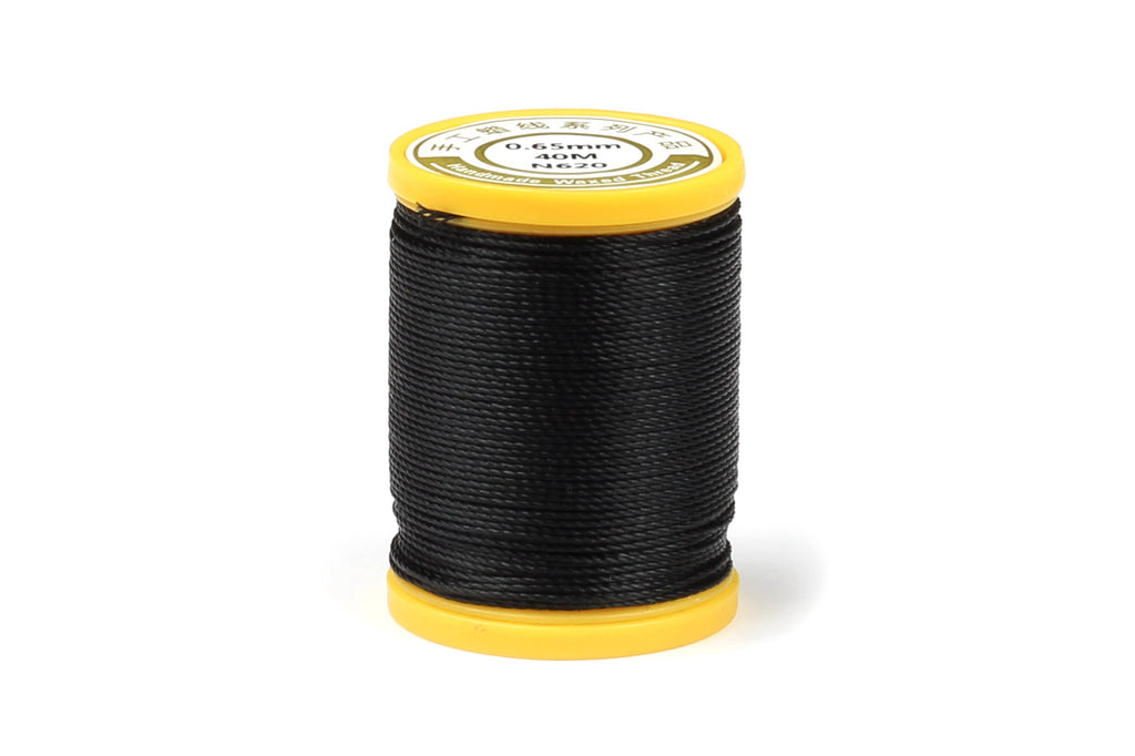 Black Waxed Cotton - 0.80m (60 metres)