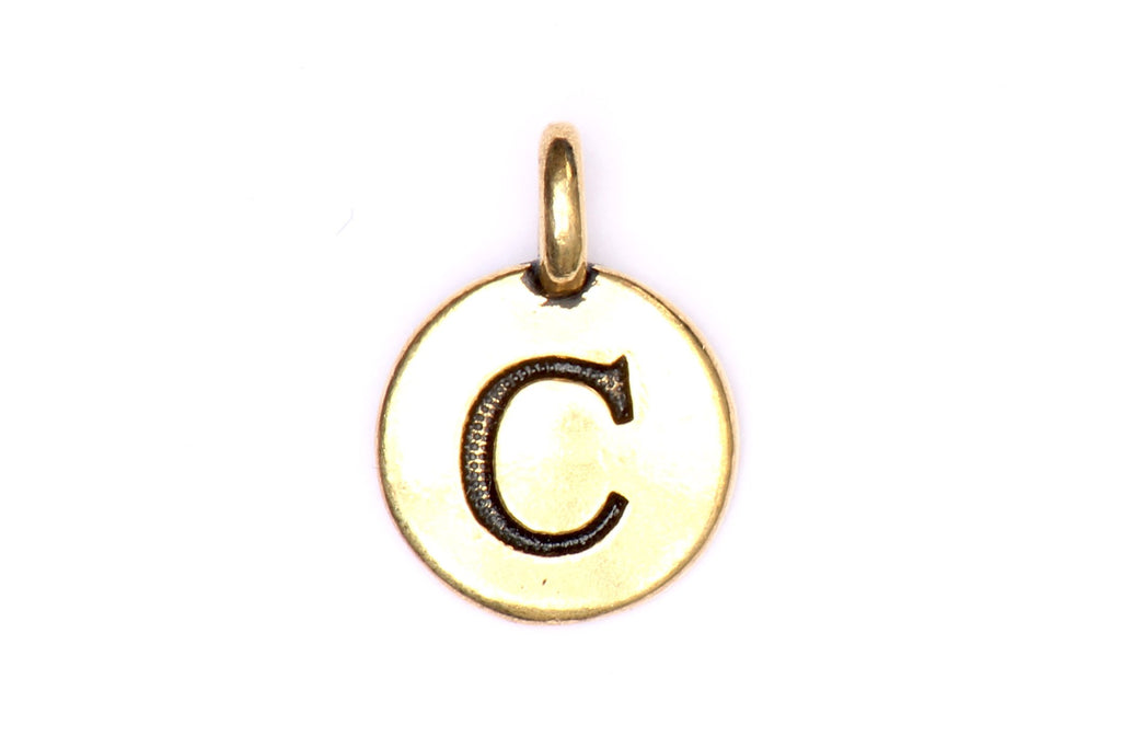 Kerrie Berrie Gold Plated Pewter Tierracast Initial Alphabet Letter Charm