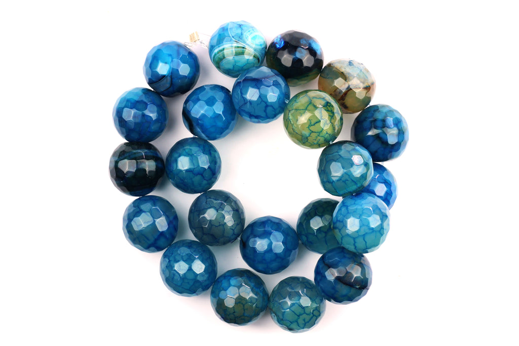 Kerrie Berrie UK Semi Precious Agate Bead Strands for Jewellery Making in Blue