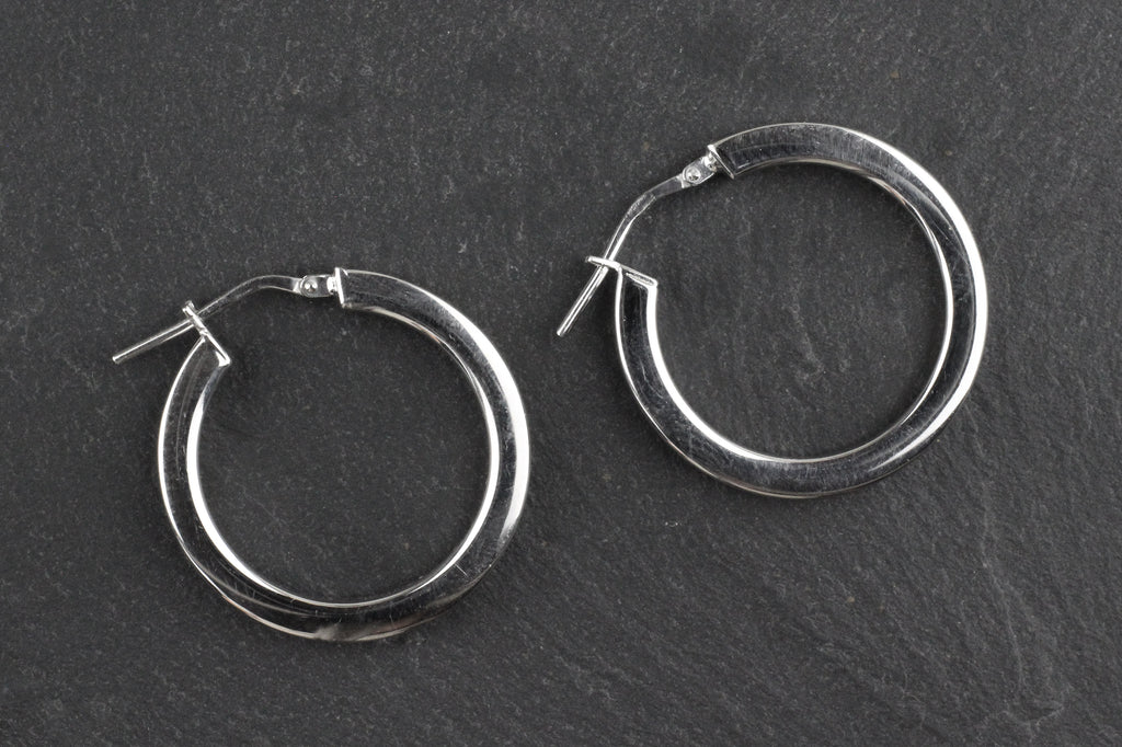 Kerrie Berrie Real Silver Plated Chunky Hoop Earrrings 30mm