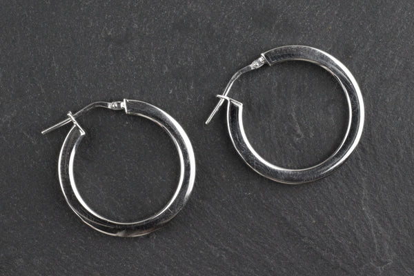 Kerrie Berrie Real Silver Plated Chunky Hoop Earrrings 30mm