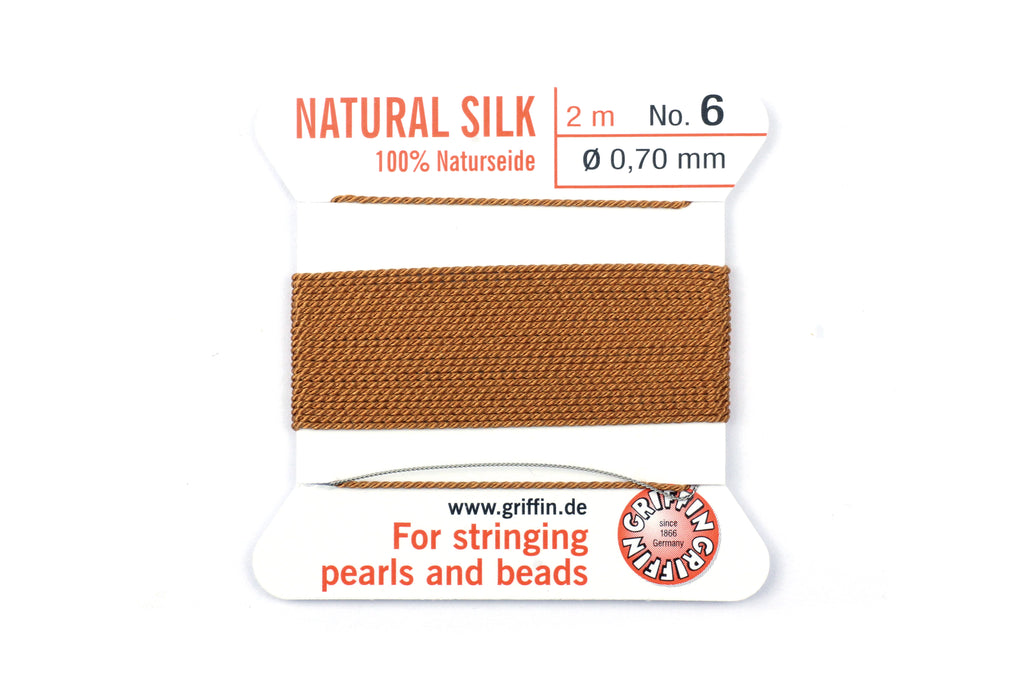 Cornelian - Griffin 100% Natural Silk Thread (2 metres, 1 needle) Size 6