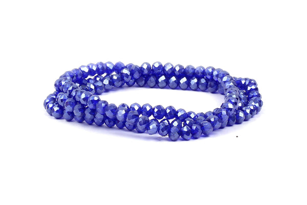 3x4mm Dark Blue Crystal Rondelle Beads for jewellery making