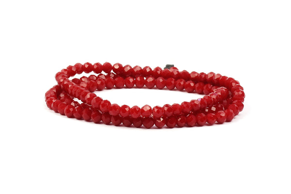 3x4mm Darker Red Crystal Rondelle Beads for jewellery making