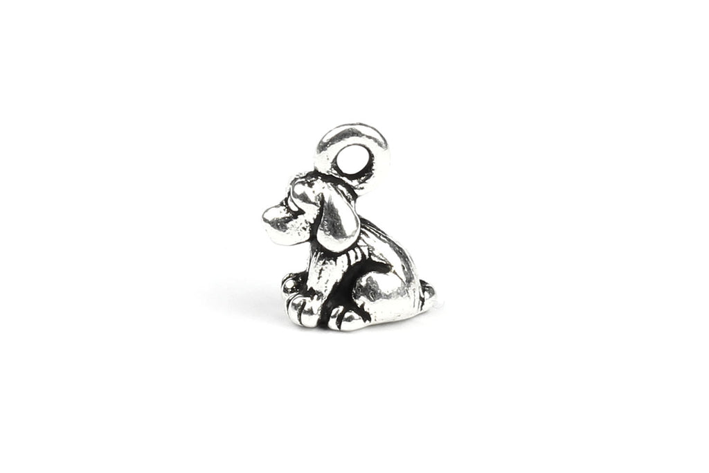 Tierracast Silver Plated Dog Charm for Jewellery Making
