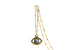 Swarovski 'Evil Eye' Charm Necklace w/ Gold Satellite Chain