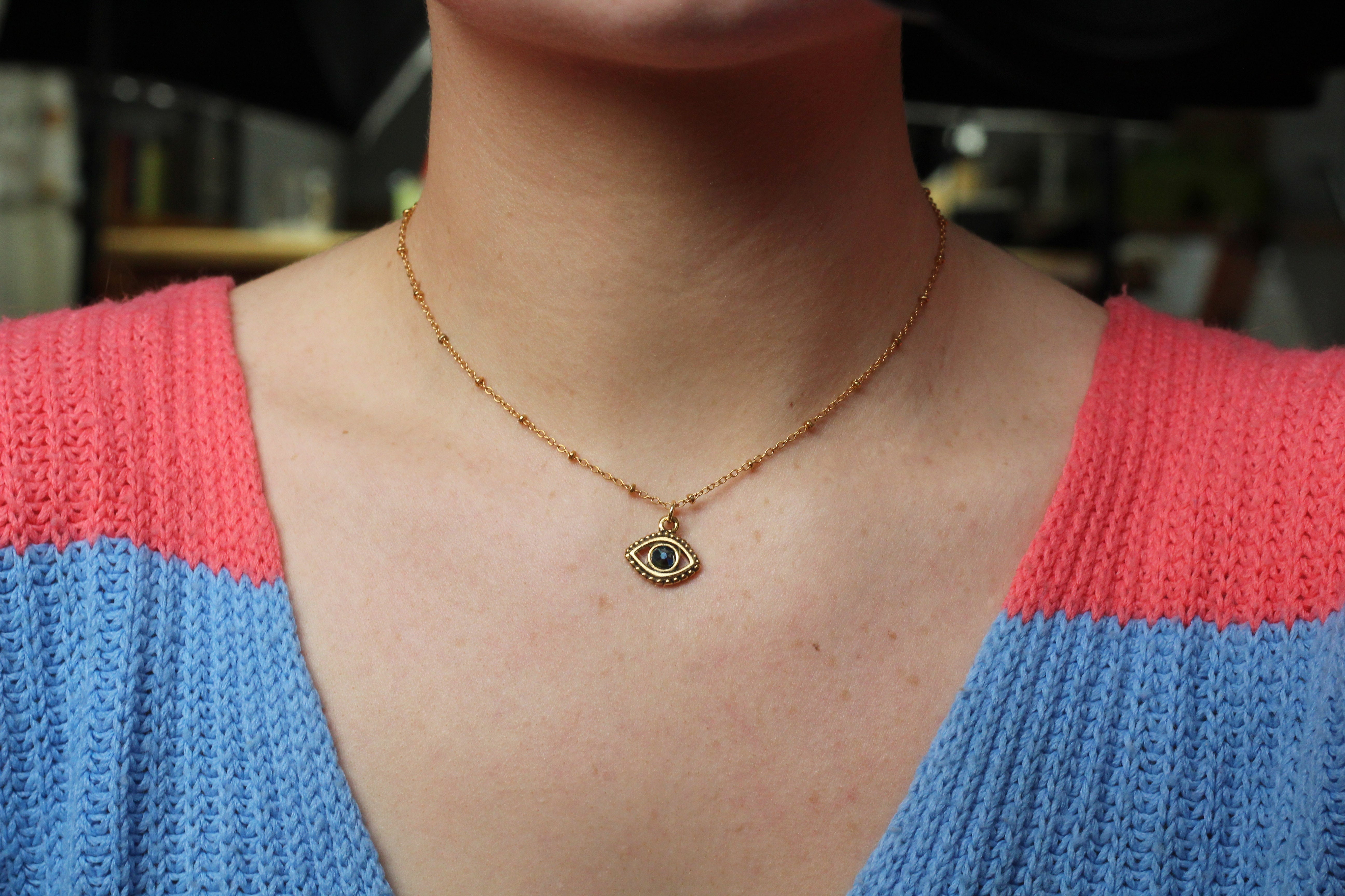 Dogeared Swarovski Crystal Make a Wish Evil Eye Necklace, 18